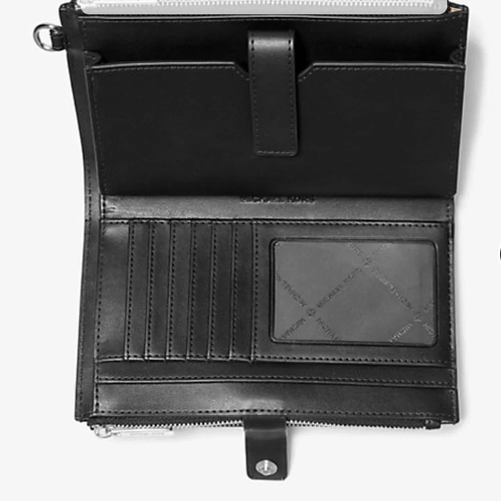 MICHAEL KORS Jet Set Lg Ombré Signature Logo Double Zip Wristlet Phone Hd Wallet